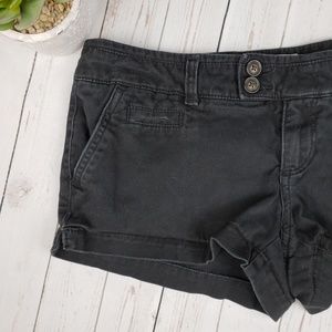 American Eagle Black Stretch 2 Button Shorts